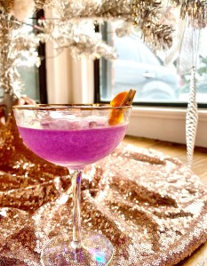 purple empress drink under a Christmas tree