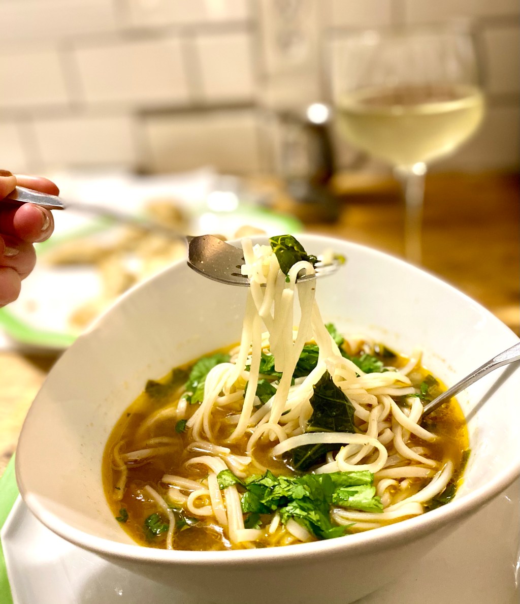 Meatball Soup with Asian Flavors and Bok Choy